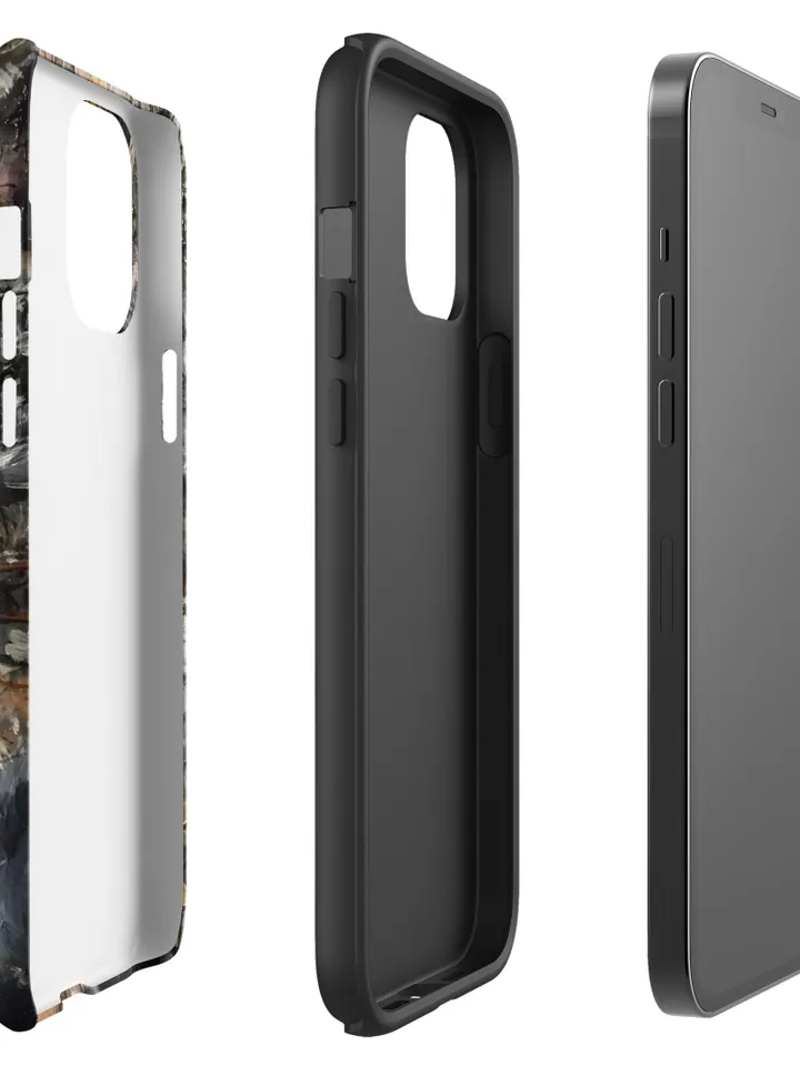 Funny cyberpunk cat Tough iPhone case,made from my own painting on glass,unique gift.