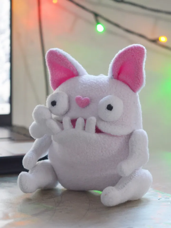 PDF Plush Toy Pattern – Fleece Dog with Bone Softie