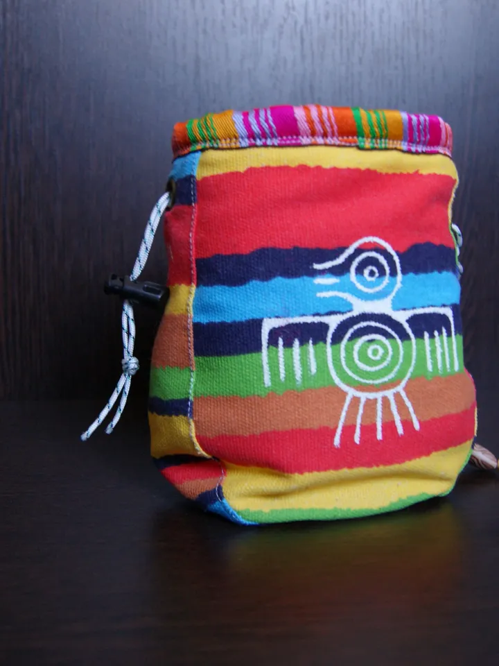 Chalk Bag for Climbing and Bouldering Aztec drawings