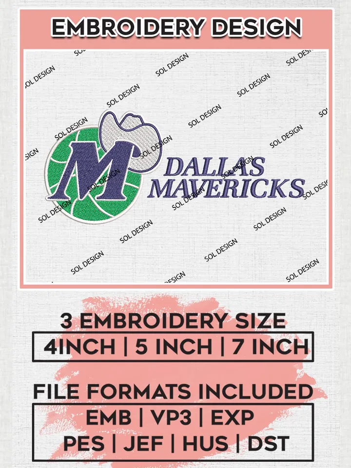 NBA Dallas Mavericks Machine Embroidery Designs, Dallas Mavericks Embroidery Design Files, NBA Machine Embroidery Designs, NBA Embroidery Designs, Digital Download