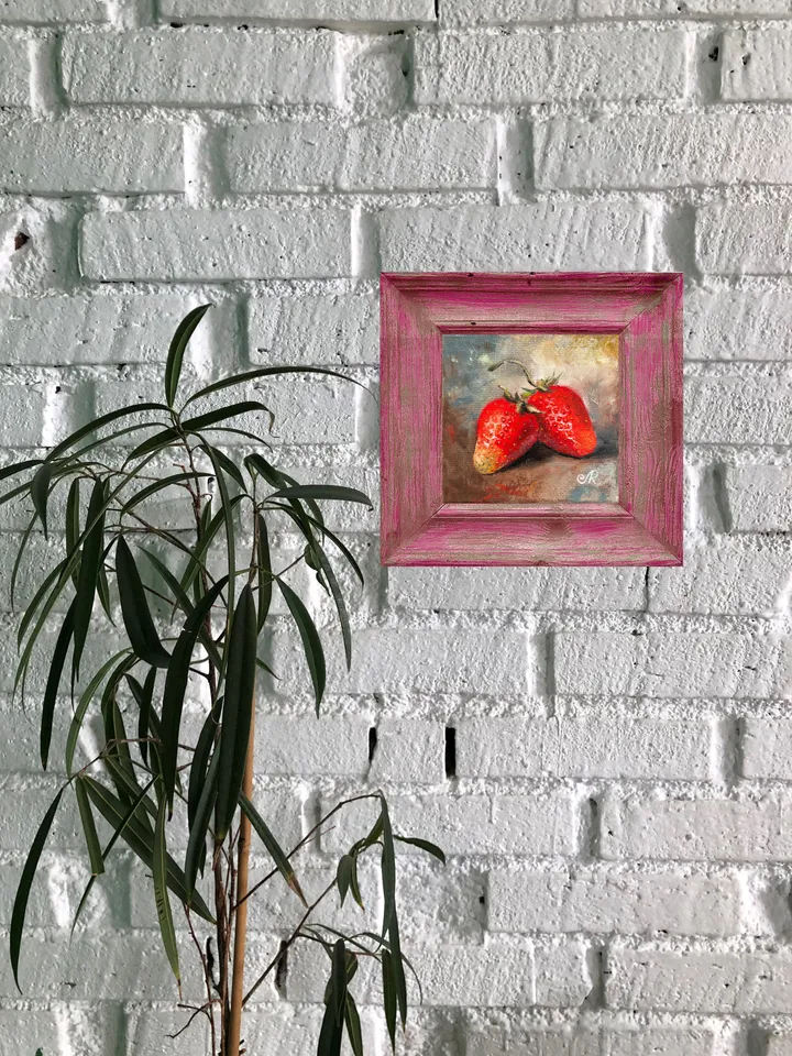 Fruits Painting on Canvas Kitchen Still life Strawberry Painting