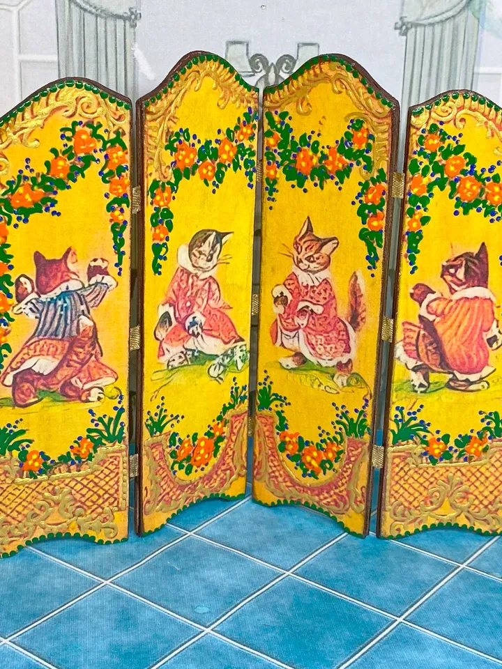 Screen for a dollhouse. 1:12. Doll furniture. Doll accessories.