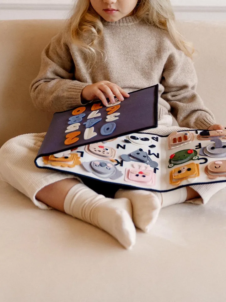 felt quiet busy book toddler 1,2 year old, abc felt activity alphabet book, felt animals abc toys, autism toys 12-24-36 months, kinderkrama