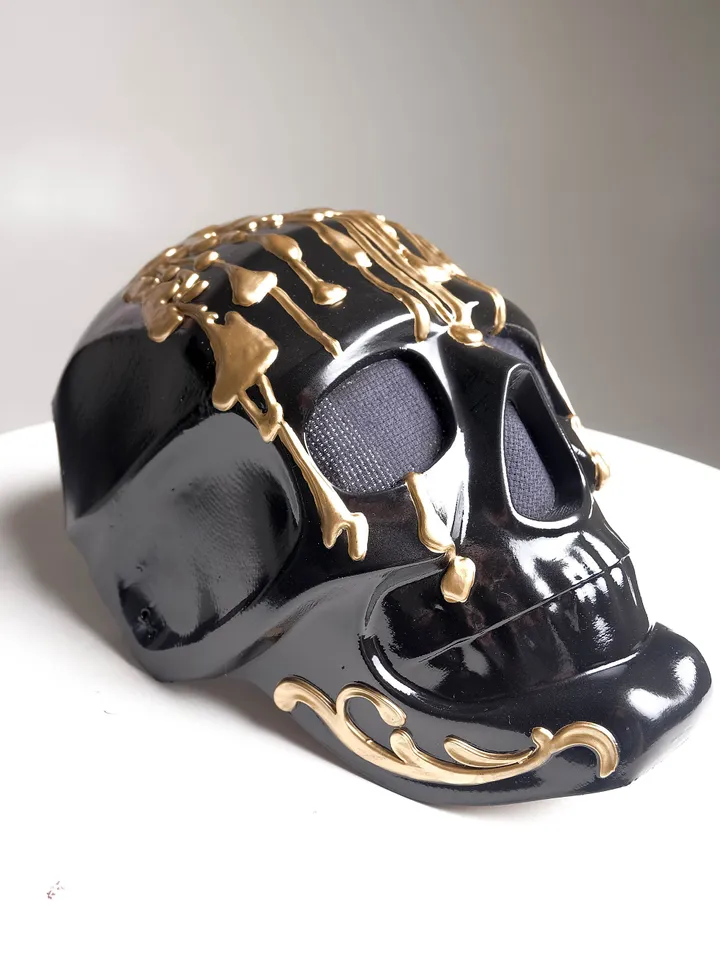 Human Skull Mask, Black Skull Mask, Cosplay Mask, Horror Mask, Moriarty Mask for Halloween Photoshoot or Cosplay
