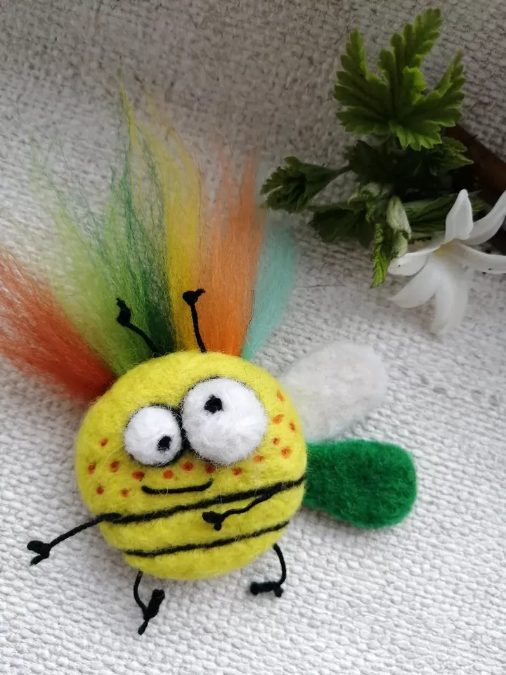 Women's original brooch in a handmade gift box. Sunny summer decoration for girls