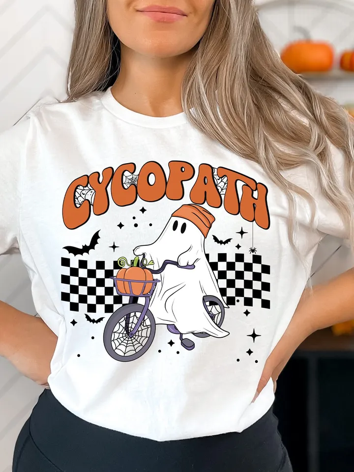Cycopath PNG-Halloween Sublimation Digital Design Download-bicycle png, ghost png, spooky season png, vintage png, trendy halloween png