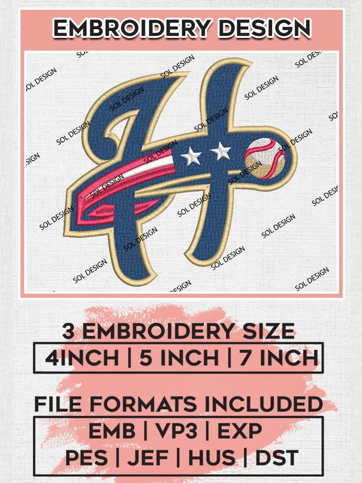 MiLB Harrisburg Senators Embroidery Design Files, MiLB Harrisburg Senators Logo, Minor League Baseball Logo Embroidery Designs, MiLB embroidery designs, Machine embroidery designs, Digital Download