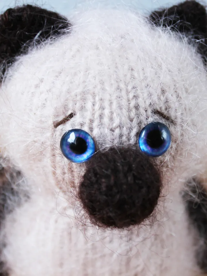 Siamese cat plush, Stuffed cat lover gift, Miniature cat plushie, Amigurumi cat interior doll
