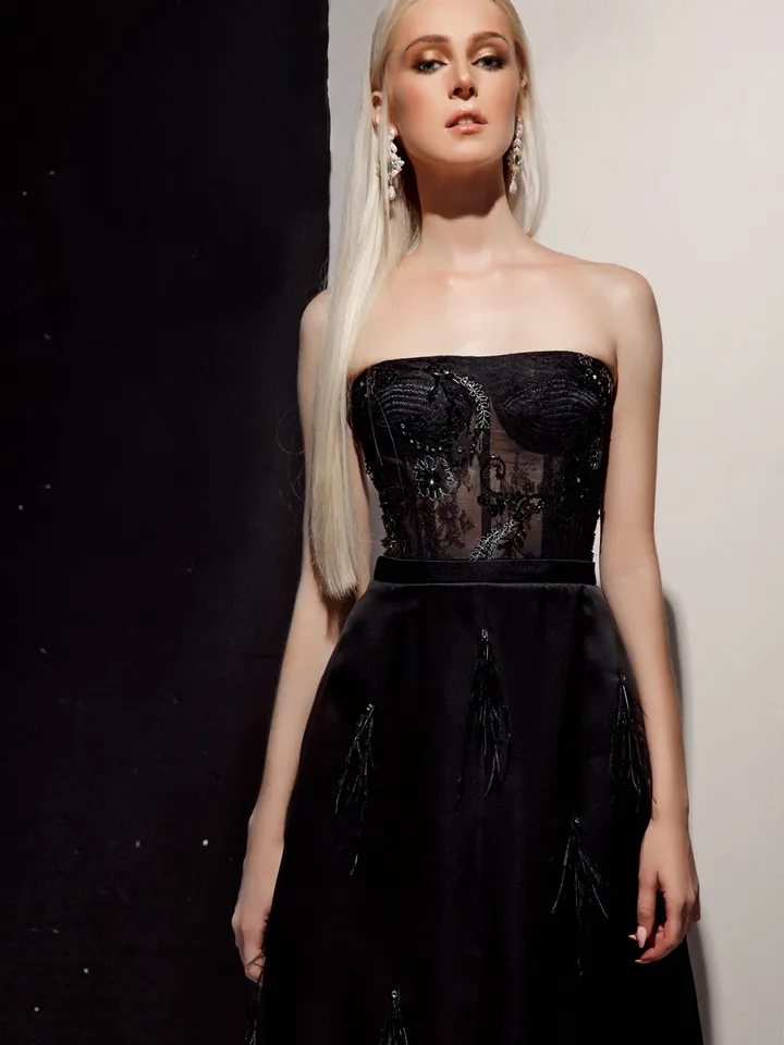 Evening dress corsage (corset) silk