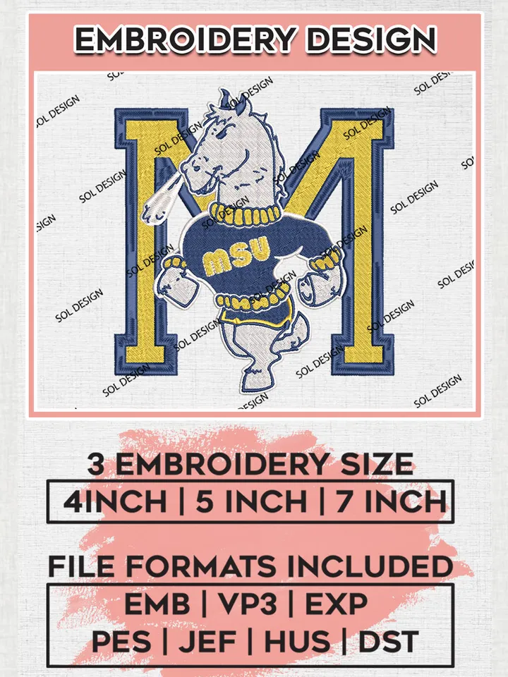 Murray State Racers Team Mascot Logo embroidery designs, NCAA Murray State Racers Logo Machine embroidery files, NCAA Team Logo embroidery designs, NCAA Game Day Machine embroidery designs, Digital Download