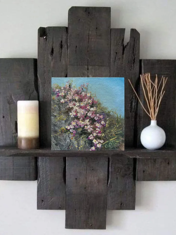 Flowers Original Painting Meadow Painting Flowers Oil Wall Art Floral Artwork