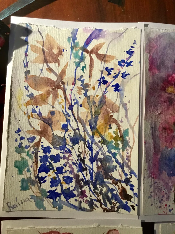Set of 4 handpainted watercolor greeting cards,original floral watercolour cards,unique handmade cards for any occasion,floral gift cards.