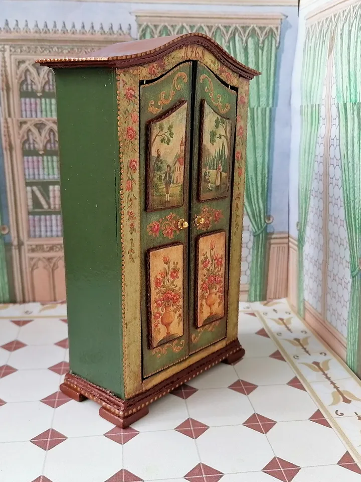 Wardrobe for dollhouse. 1:12.