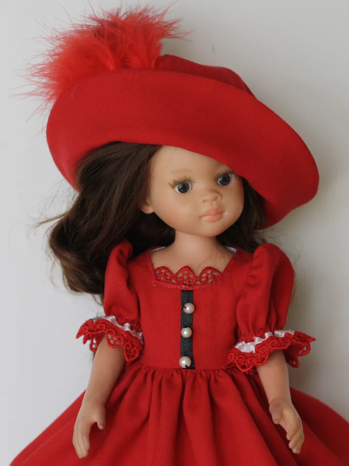 Paola Reina dress, shoes, hat, underwear, Paola Reina clothes, 13 inch doll clothes, 32 cm doll clothes, Doll fashion
