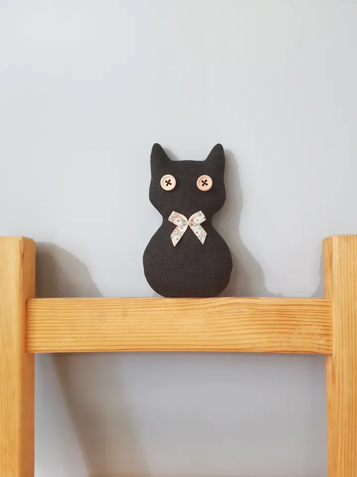 Diy Halloween doll, Black cat sewing pattern PDF, digital tutorial in english
