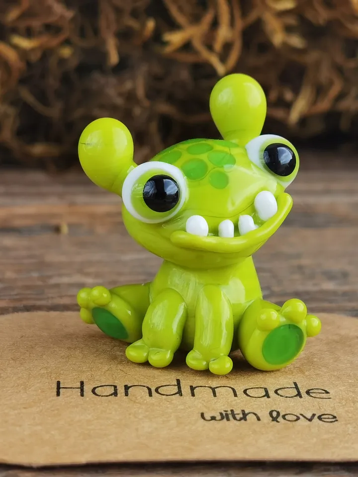 Tiny monster miniature, glass monster figurine, monster sculpture for terrarium decoration or fairy garden decor