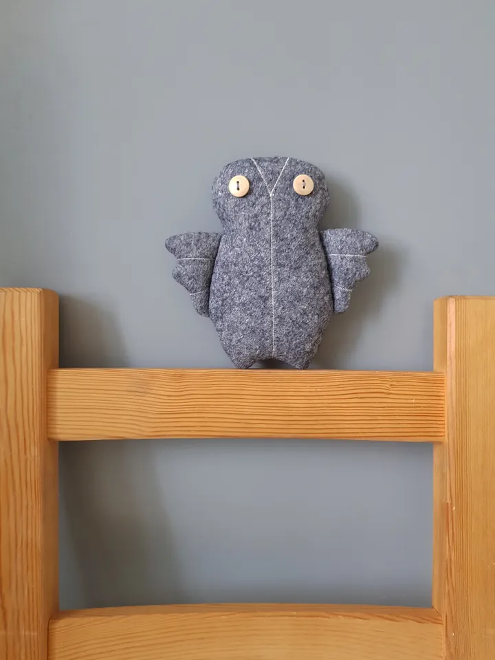 Owl sewing pattern PDF, digital tutorial in English, felt animal sewing diy, felt doll pattern