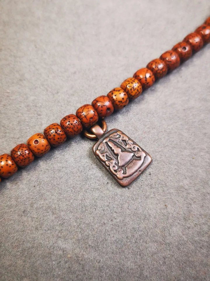 Gandhanra Handmade  Mala Counter Pendant,Stupa, Pagoda, Prayer Beads Accessories,Made of Red Copper