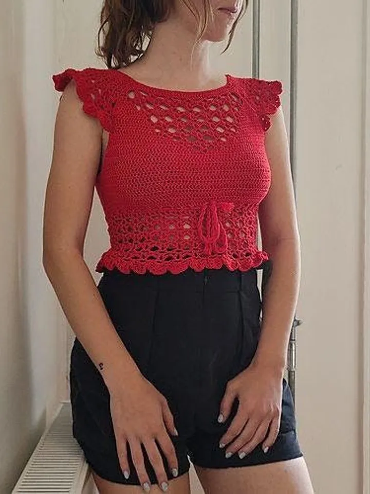 Top crochet pattern, lace crochet top, summer crochet top pattern pdf instant download