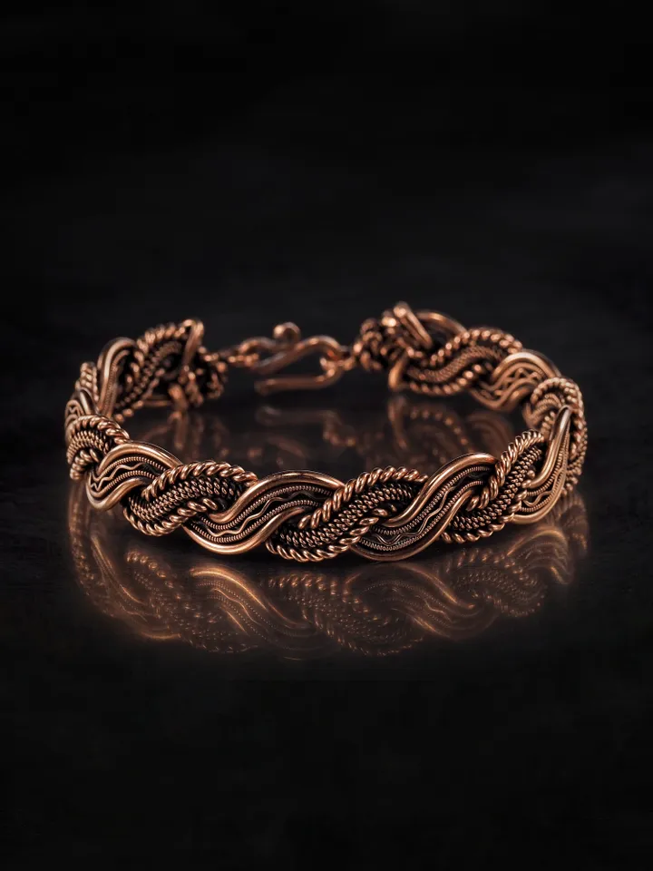 Wire wrapped copper bracelet for woman Antique style copper jewelry WireWrapArt
