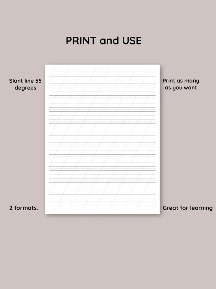 Calligraphy hand lettering sheets. Printable calligraphy practice sheets. Digital Handwriting sheets. Lettering sheet