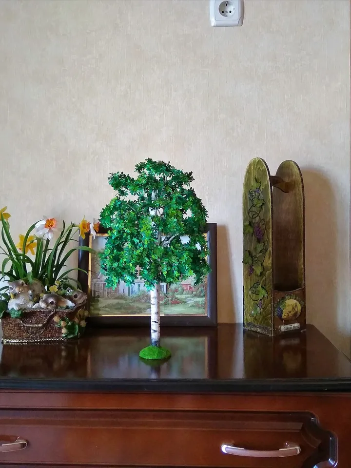 Birch tree for dollhouse.Dollhouse miniature.1:12 scale.