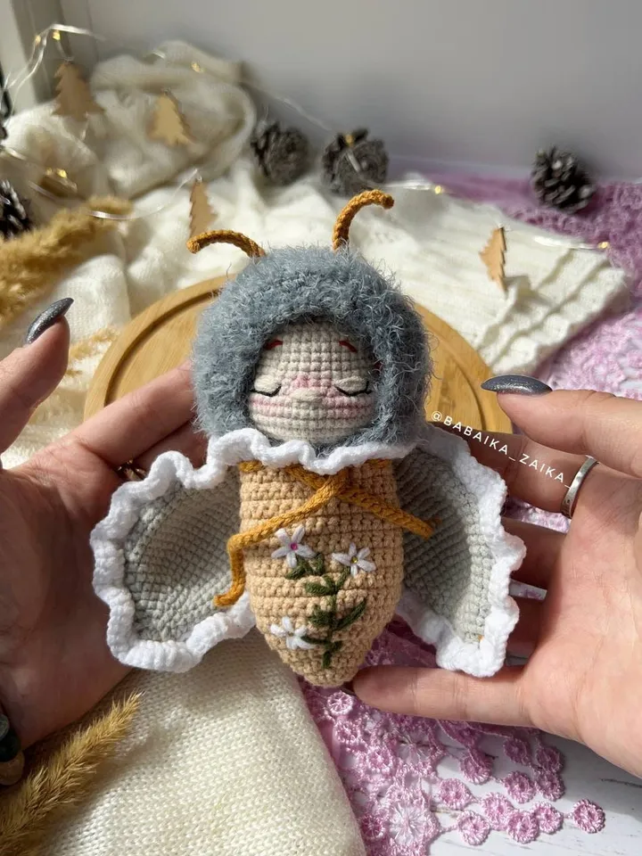 PDF Crochet Pattern Baby Butterfly, Amigurumi baby doll pattern, Butterfly doll, Butterfly crochet doll pattern, amigurumi animal