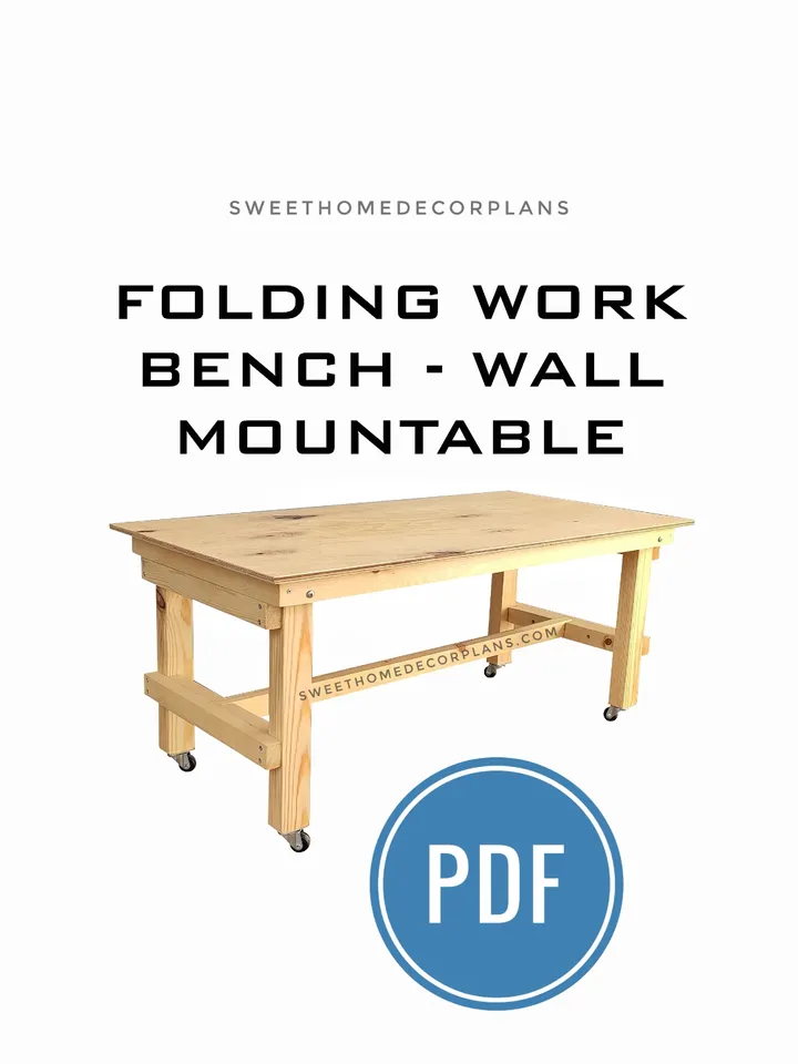 Diy folding work bench plans pdf. Folding craft table and garage table. Folding work bench - wall mountable plans. Wooden functional workbench for woodworking