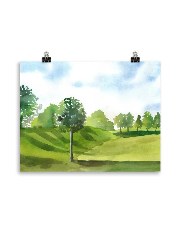 Watercolor Landscape Print  Wall Art Landscape Neutral Poster Sky Poster Wall Decor Fine Art Poster Nature Poster Fine Art Poster Landscape
