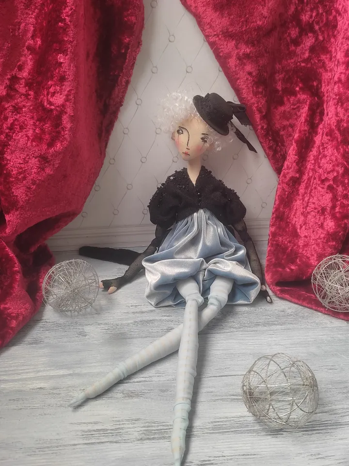 Circus art textile doll