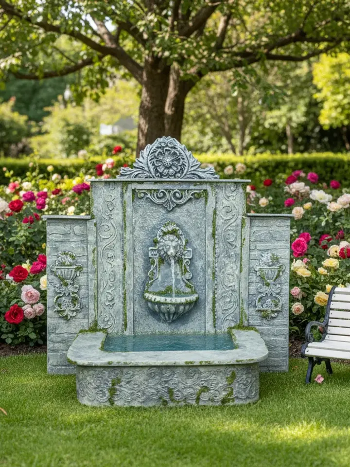 Fountain for a dollhouse garden. Miniature dollhouse. 1:12 scale. Handcrafted. Handcrafted fountain.