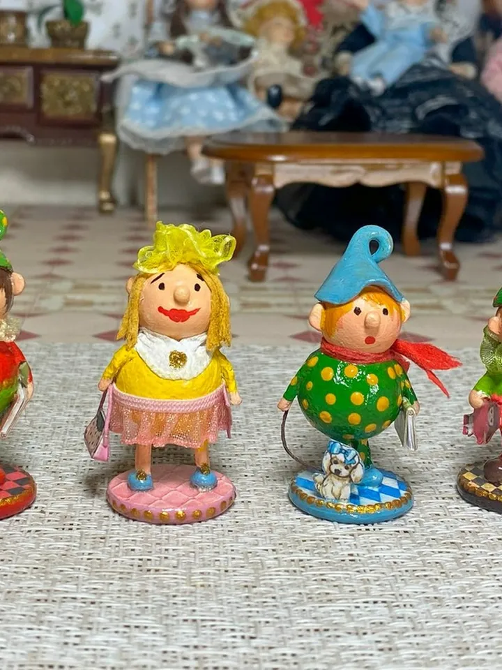 Doll toy. 1:12. Gnomes. Handmade. Circus figurine.
