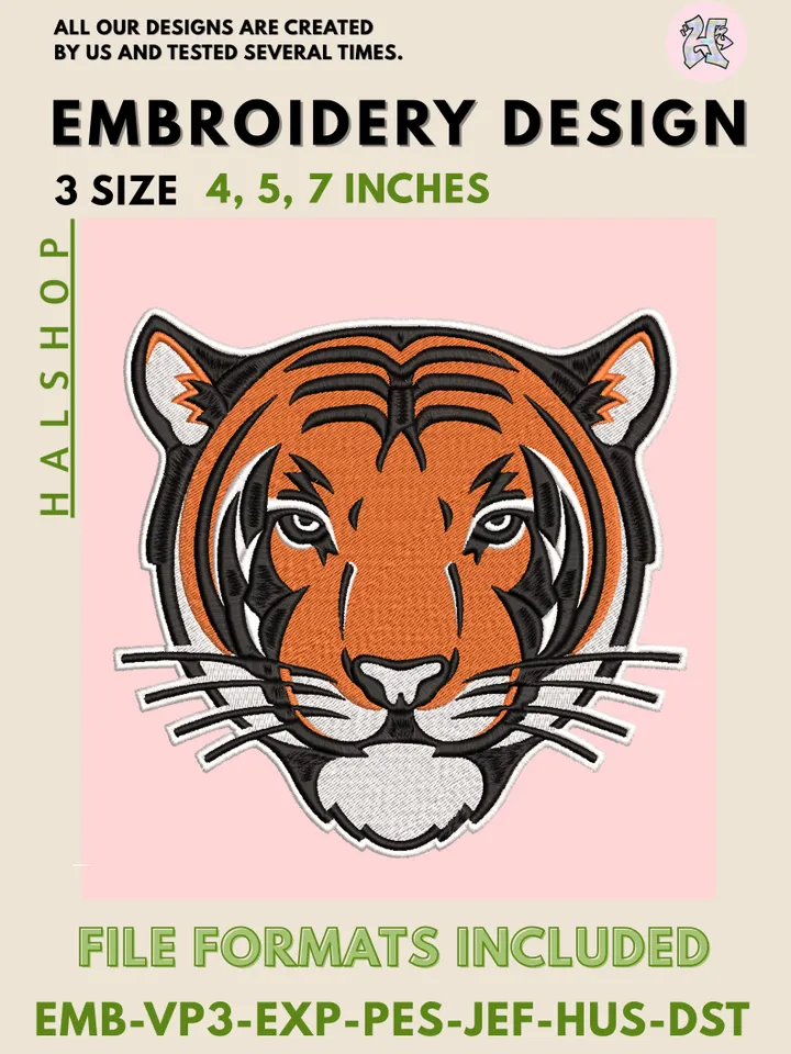 Princeton Tigers NCAA College Team Embroidery File, Digital Machine Embroidery Design, 3 Sizes Included, Instant Download