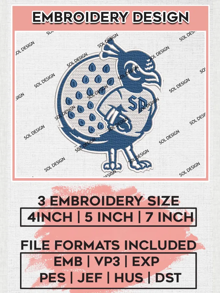 Saint Peters Peacocks Team Mascot Logo Embroidery Design Files, NCAA Saint Peters Peacocks Machine Embroidery, NCAA Teams, Game Day, 3 sizes, NCAA Machine embroidery designs, Digital Download
