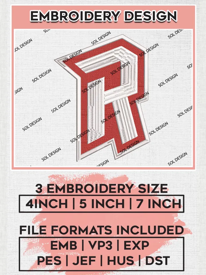 NCAA Radford Highlanders Team R Logo Machine Embroidery Design, NCAA Radford Highlanders Team Design Design files, NCAA Team Embroidery Designs, NCAA Machine Embroidery Designs, Digital Download