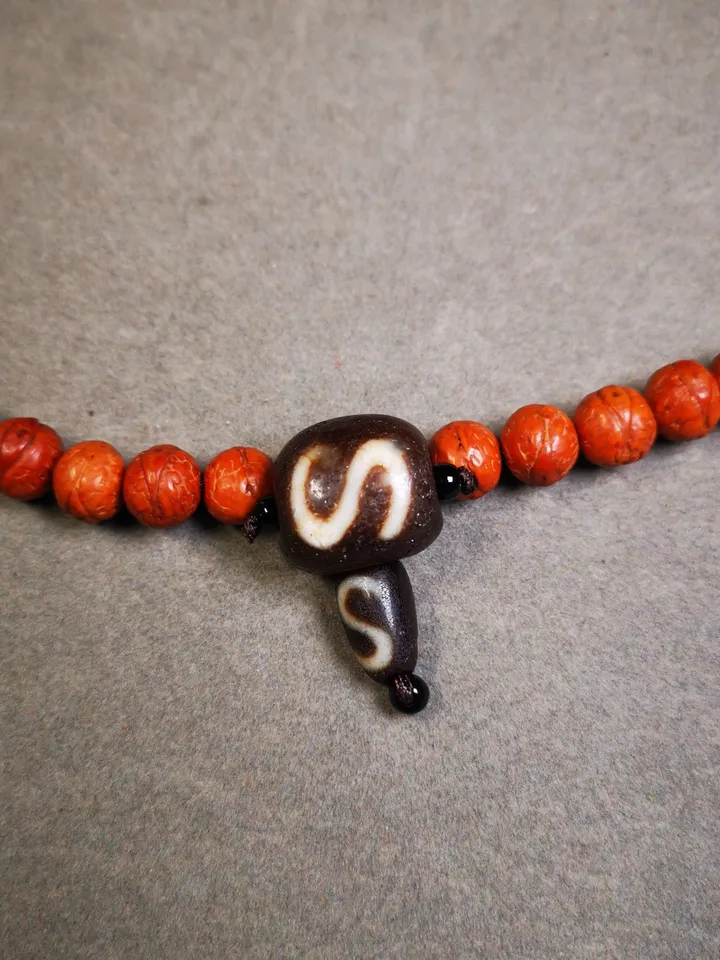 Gandhanra Old Wealth Buddha Dzi Guru Bead,T-drilled 3-Hole Mala Bead, Prayer Bead,Connector Bead for Buddhist Bead