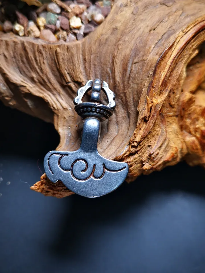 Gandhanra Antique Tibetan Amulet Pendant,Kartika(knife of the dakinis), Trantic Buddhism Dharma, Made of Thunder Iron