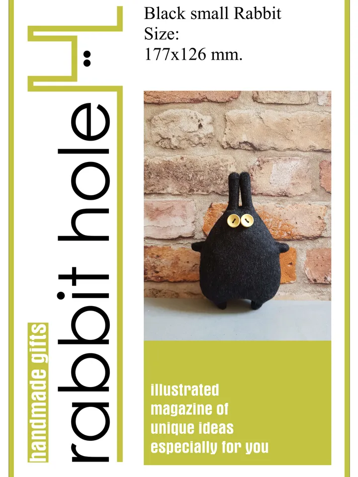 Halloween Dolls sewing Patterns PDF, 2 black Cats and 2 rabbits, set of 4 digital tutorials, stuffed animals diy.