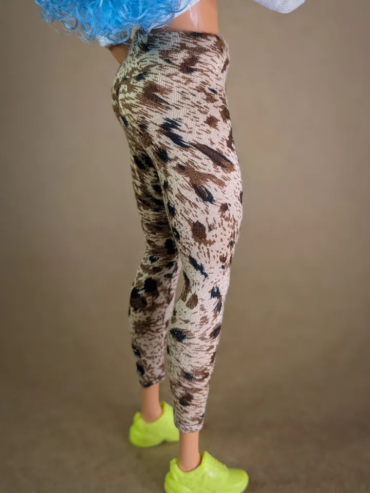 Leopard print leggings for 1/6 scale fashion female dolls