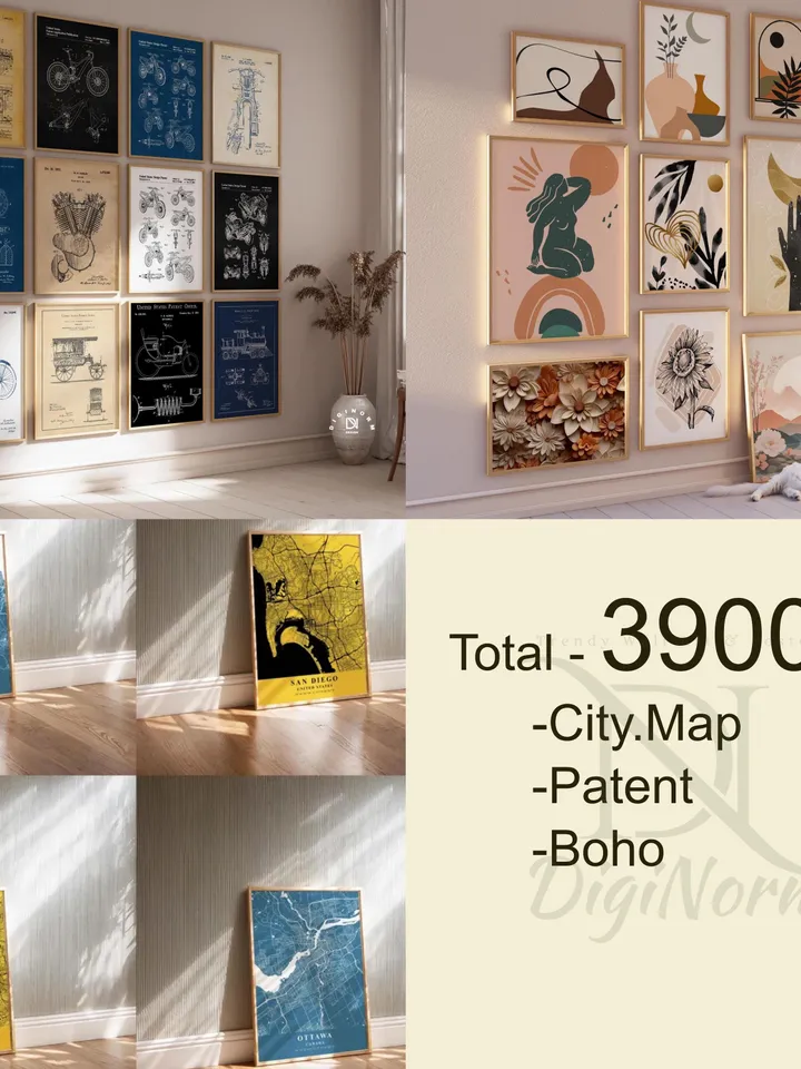 WHOLE SHOP SALE 213.000+ Mega Gallery Wall Art Bundle - Bauhaus, Boho, Botanical, Matisse, City Map, Patent, Vintage Posters - Digital