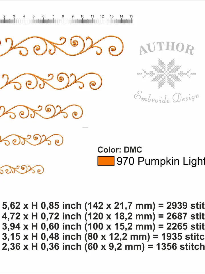 Scroll border embroidery designs Machine embroidery pattern 5 size, Embroidery files monogram frame, Vintage elegant decor #R26
