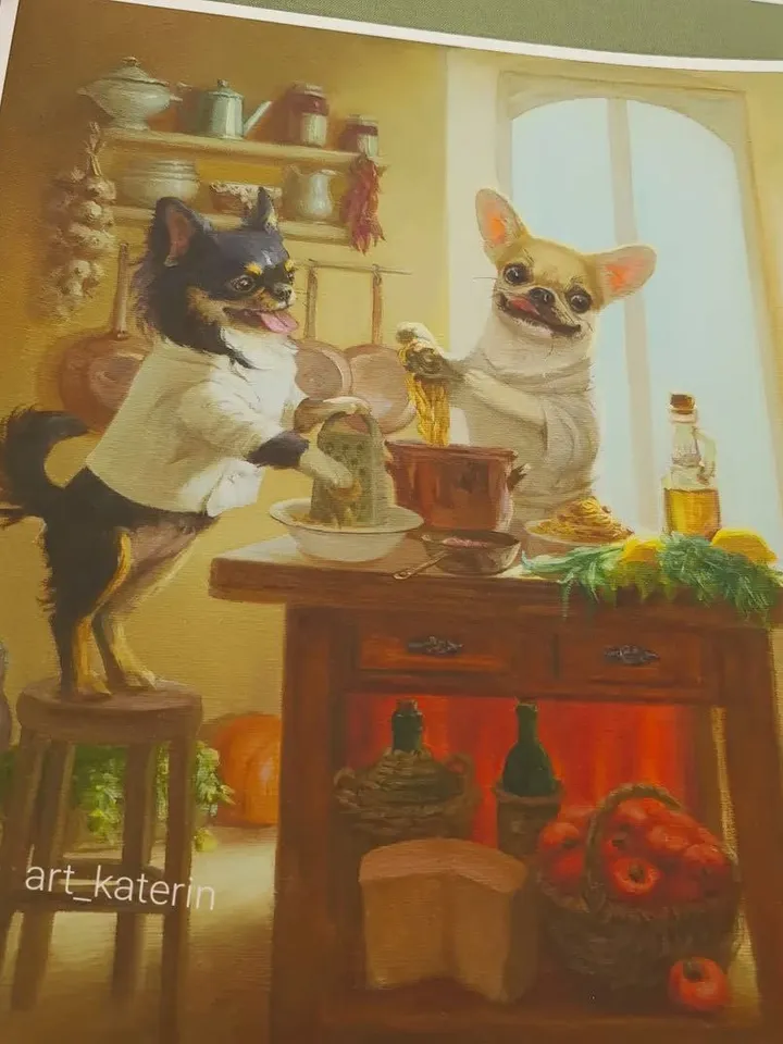 print of oil painting Pasta