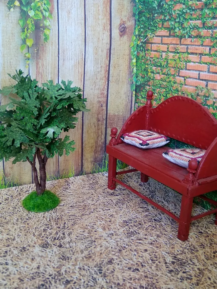 Bench for a doll's garden, park or veranda.1:12 scale.