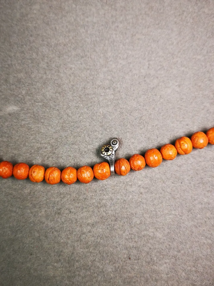 Gandhanra Handmade Tibetan Buddhist Silber Mala Counter Clip,Bum Counter Clip for Prayer Beads,Lucky Birs Shape,Mala Accessories