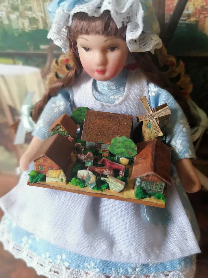 Dollhouse miniature. Small village.1:12 scale.