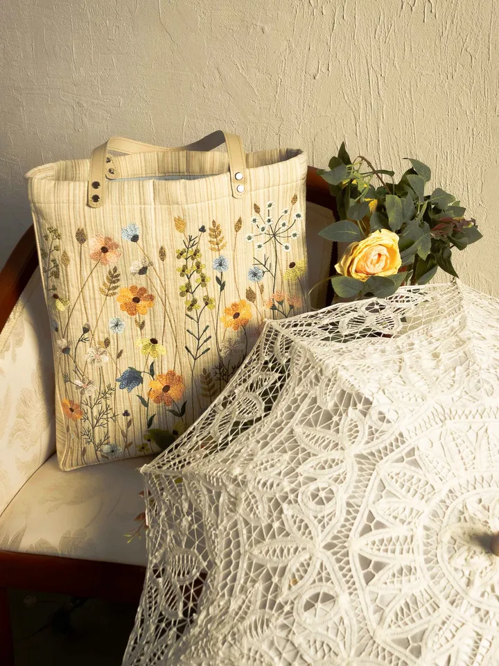 Machine embroidery design wildflowers and herbs
