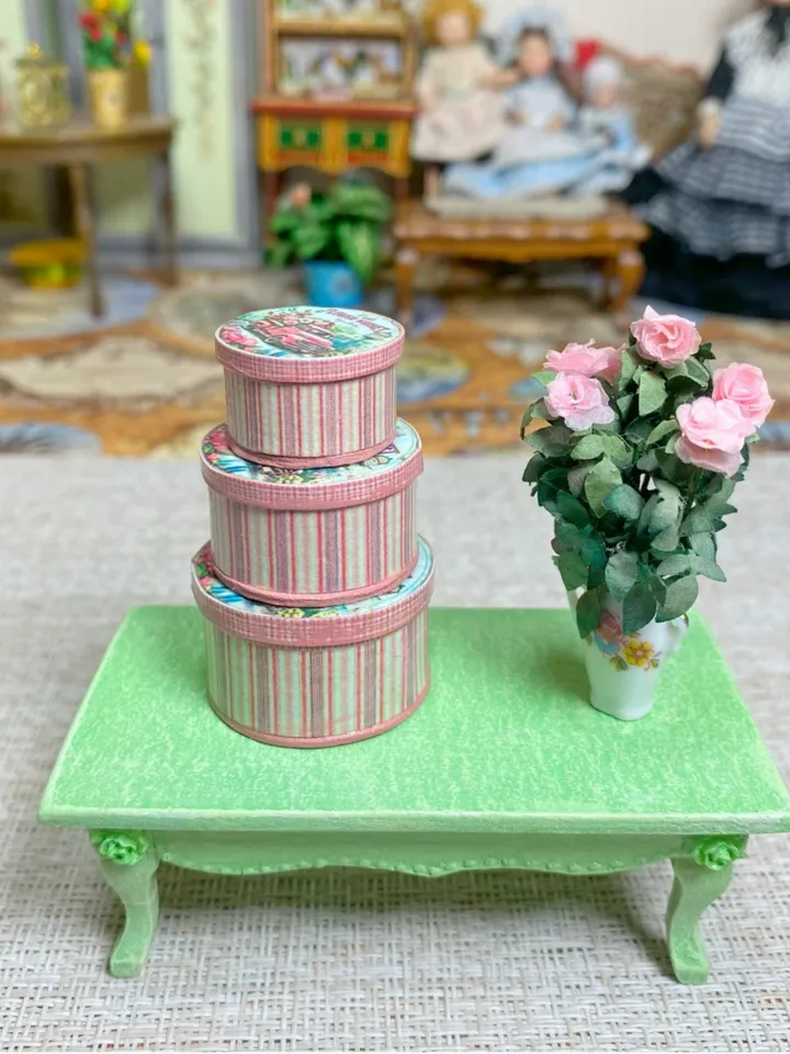 Vintage dollhouse boxes. 1:12. Dollhouse miniature.
