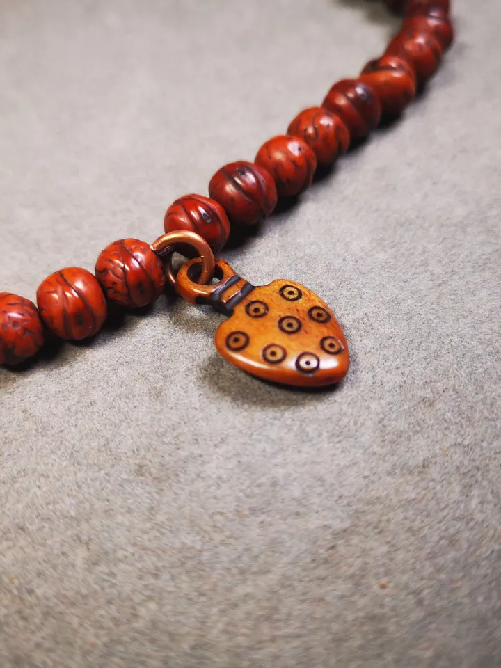 Yak Bone Carved Mantra Dot Mala Pendant,Bead Counter Clip, Prayer Bead Accessories,Gandhanra Tibetan Amulet
