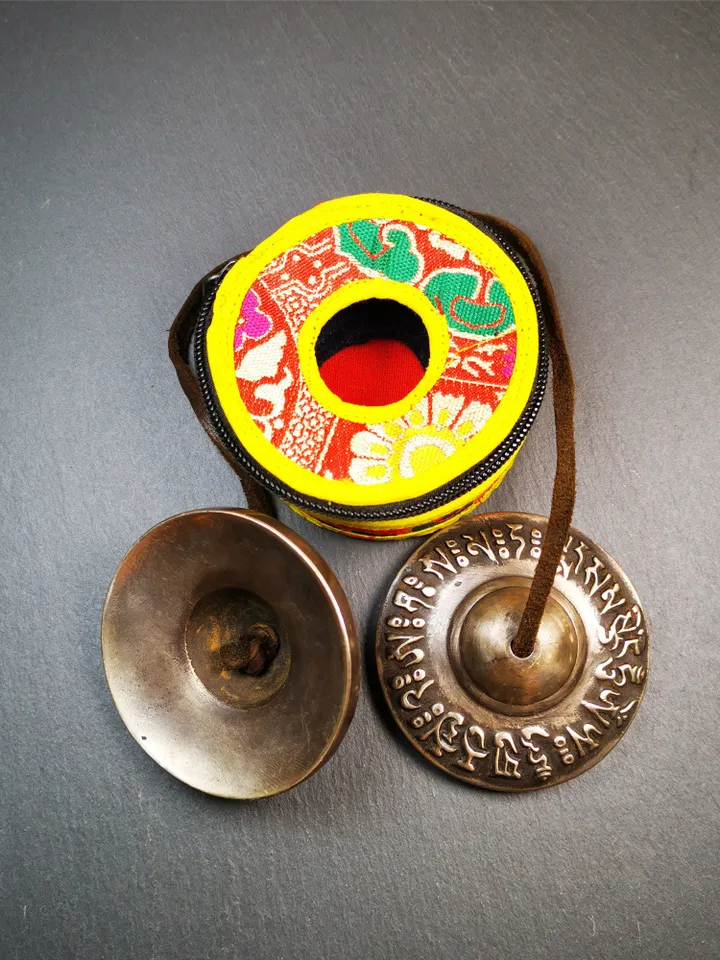 Gandhanra 7.4cm Tibetan Cymbals,OM Mantra Tingsha Bell,Buddhism Ritual Implement,Handmade in Nepal