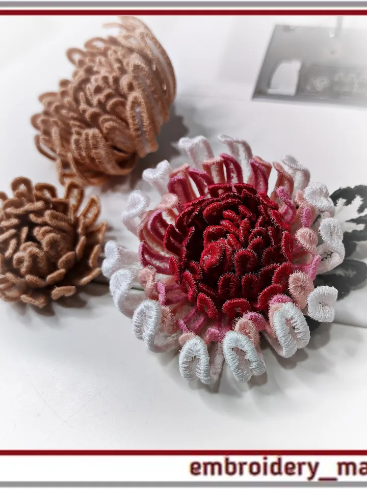 Set of designs Chrysanthemum flower Embroidery in the hoop from Embroidery Manavi 05